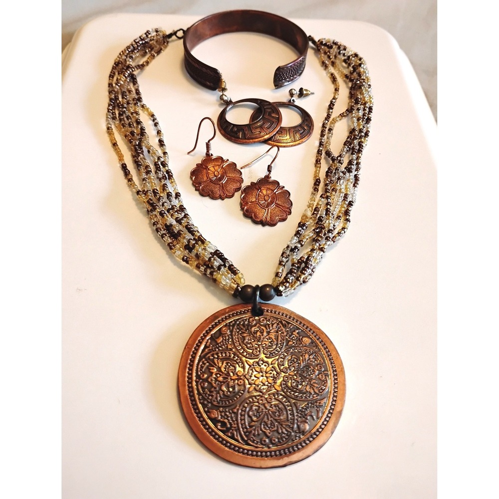 🤎Vintage Boho Copper jewelry bundle peasant indie fairy y2k Fall whimsygoth